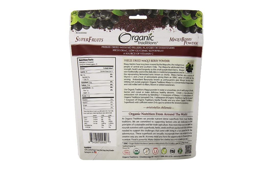 Organic Traditions Freeze Dried Maqui Berry Powder    Pack  100 grams